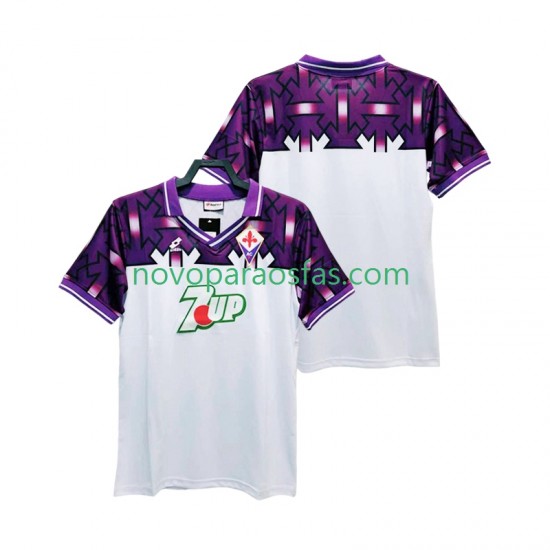 Camisolas ACF Fiorentina 1992 1993 Retro Homem Visitante Manga Curta
