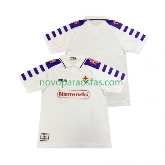 Camisolas ACF Fiorentina Retro Homem Visitante 1998 1999 Manga Curta