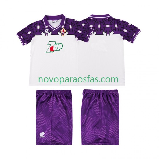 Camisolas ACF Fiorentina 1992 1993 Retro Criança Visitante Manga Curta