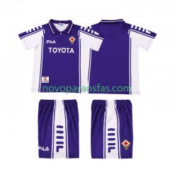 Camisolas ACF Fiorentina 2000 Retro Criança Casa 1999 Manga Curta