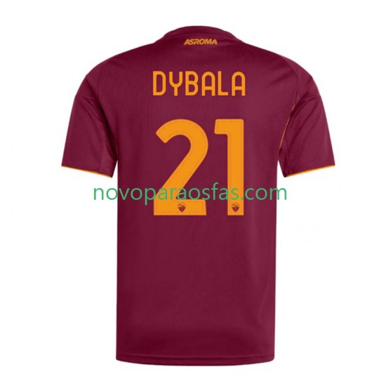Camisolas AS Roma Dybala 21 Homem Casa 2025-2026 Manga Curta