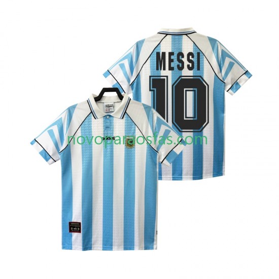 Camisolas Argentina Lionel Messi 10 1996 1997 Retro Homem Casa Manga Curta