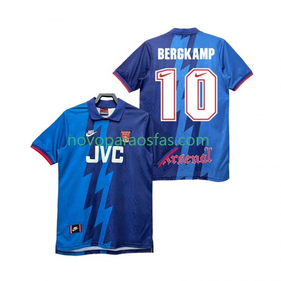 Camisolas Arsenal BERGKAMP 10 1995 1996 Retro Homem Visitante Manga Curta