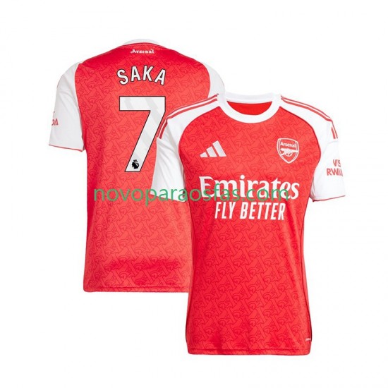 Camisolas Arsenal Bukayo Saka 7 Homem Casa 2025-2026 Manga Curta