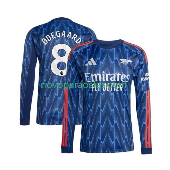 Camisolas Arsenal Martin Odegaard 8 Homem Visitante 2025-2026 Manga Comprida