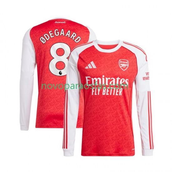 Camisolas Arsenal Martin Odegaard 8 Homem Casa 2025-2026 Manga Comprida