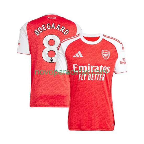 Camisolas Arsenal Martin Odegaard 8 Homem Casa 2025-2026 Manga Curta