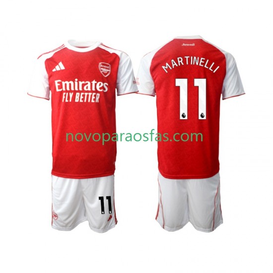 Camisolas Arsenal Martin Zubimendi 11 Criança Casa 2025-2026 Manga Curta