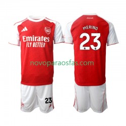 Camisolas Arsenal Merino 23 Criança Casa 2025-2026 Manga Curta