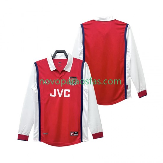 Camisolas Arsenal Retro Homem Casa 1998 1999 Manga Comprida