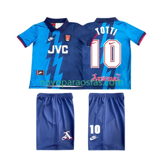 Camisolas Arsenal TOTTI 10 1995 1996 Retro Criança Visitante Manga Curta