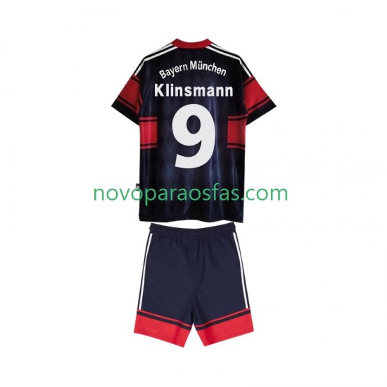 Camisolas Bayern de Munique Klinsmann 9 1997 Retro Criança Casa 1999 Manga Curta