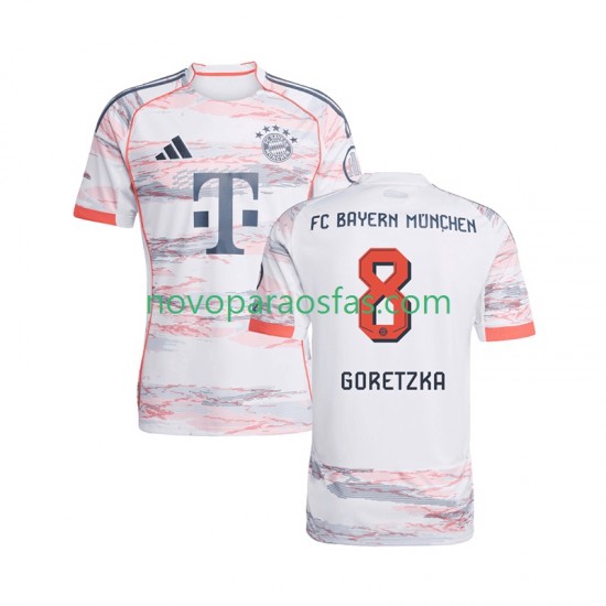Camisolas Bayern de Munique Leon Goretzka 8 Homem Visitante 2025-2026 Manga Curta