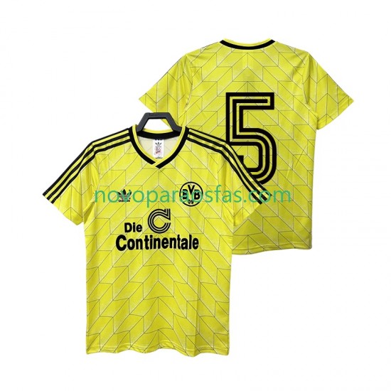 Camisolas Borussia Dortmund 5 1988 1989 Retro Homem Casa Manga Curta