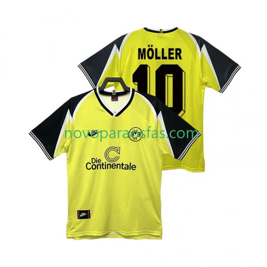 Camisolas Borussia Dortmund Moller 10 1995 1996 Retro Homem Casa Manga Curta