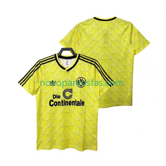 Camisolas Borussia Dortmund 1988 1989 Retro Homem Casa Manga Curta