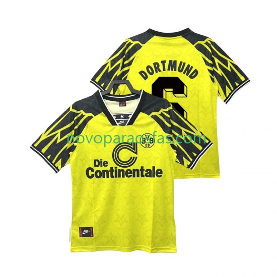 Camisolas Borussia Dortmund SAMMER 6 1995 Retro Homem Casa 1994 Manga Curta