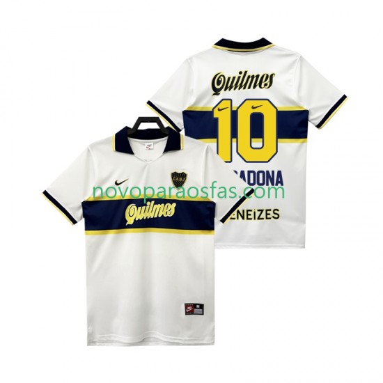 Camisolas CA Boca Juniors MARADONA 10 1997 Retro Homem Visitante 1998 Manga Curta