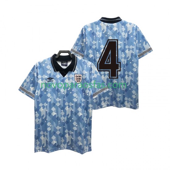 Camisolas Inglaterra 4 1990 Retro Homem Alternativo Manga Curta