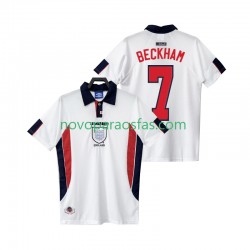 Camisolas Inglaterra BECKHAM 7 Retro Homem Casa 1998 Manga Curta