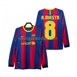 Camisolas FC Barcelona A INIESTA 8 Retro Homem Casa 2011 2010 Manga Comprida