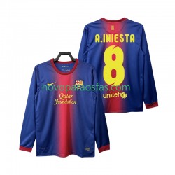 Camisolas FC Barcelona A INIESTA 8 2012 2013 Retro Homem Casa Manga Comprida
