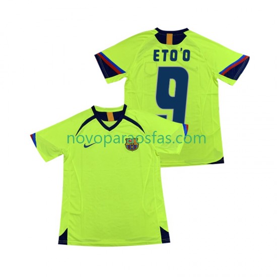 Camisolas FC Barcelona ETOO 9 2005 Retro Homem Visitante 2006 Manga Curta