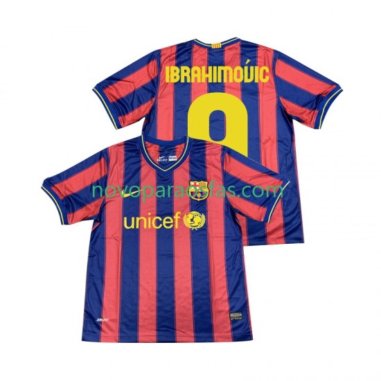 Camisolas FC Barcelona Ibrahimović 9 2009 Retro Homem Casa 2010 Manga Curta