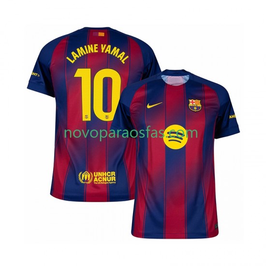 Camisolas FC Barcelona Lamine Yamal 10 Homem Casa 2025-2026 Manga Curta