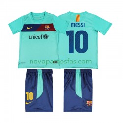 Camisolas FC Barcelona Lionel Messi 10 Retro Criança Visitante 2011 2010 Manga Curta