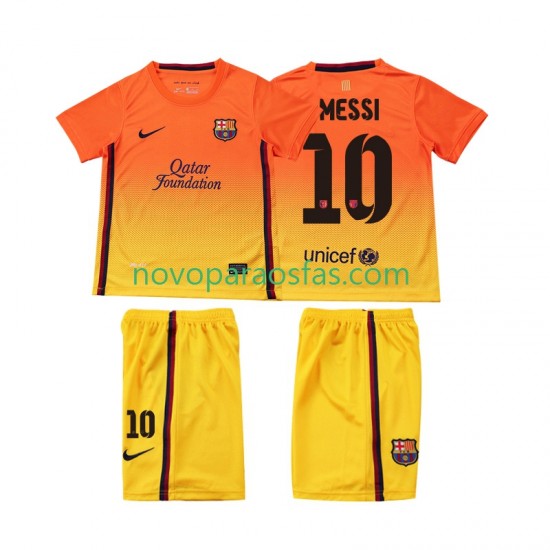 Camisolas FC Barcelona Lionel Messi 10 2012 2013 Retro Criança Visitante Manga Curta