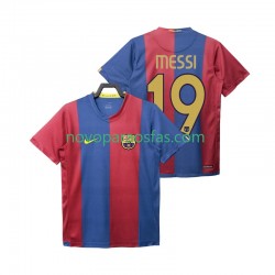 Camisolas FC Barcelona Lionel Messi 19 2007 Retro Homem Casa 2006 Manga Curta