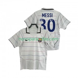 Camisolas FC Barcelona Lionel Messi 30 2003 Retro Homem Visitante 2004 Manga Curta