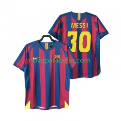 Camisolas FC Barcelona Lionel Messi 30 2005 Retro Homem Casa 2006 Manga Curta
