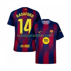 Camisolas FC Barcelona Marcus Rashford 14 Homem Casa 2025-2026 Manga Curta