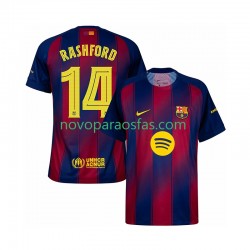 Camisolas FC Barcelona Marcus Rashford 14 Champions League Homem Casa 2025-2026 Manga Curta
