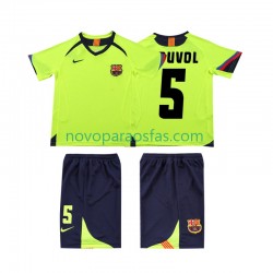 Camisolas FC Barcelona PUVDL 5 2005 Retro Criança Visitante 2006 Manga Curta