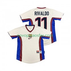 Camisolas FC Barcelona RIVALDO 11 Retro Homem Visitante 1998 1999 Manga Curta