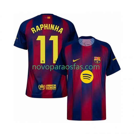 Camisolas FC Barcelona Raphinha 11 Homem Casa 2025-2026 Manga Curta
