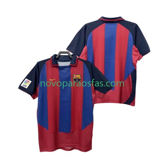 Camisolas FC Barcelona 2003 Retro Homem Casa 2004 Manga Curta
