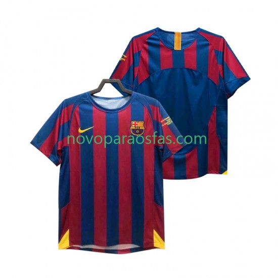 Camisolas FC Barcelona Champions League 2005 Retro Homem Casa 2006 Manga Curta