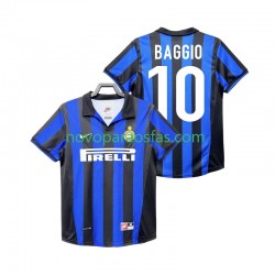 Camisolas Inter de Milão BAGGIO 10 Retro Homem Casa 1998 1999 Manga Curta