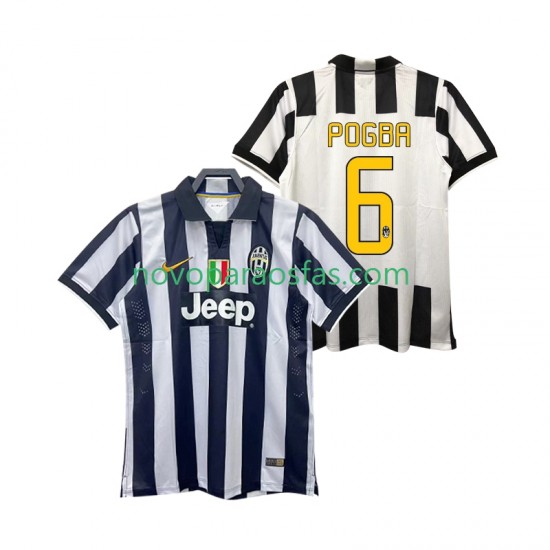 Camisolas Juventus Pogba 6 2014 2015 Retro Homem Casa Manga Curta