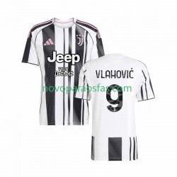 Camisolas Juventus Vlahovic 9 Homem Casa 2025-2026 Manga Curta