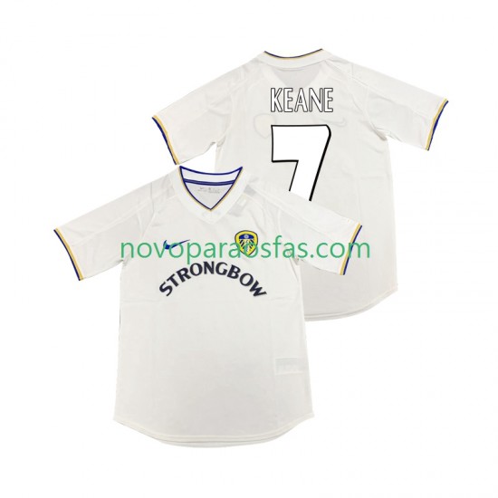 Camisolas Leeds United KEANE 7 2000 2001 Retro Homem Casa Manga Curta