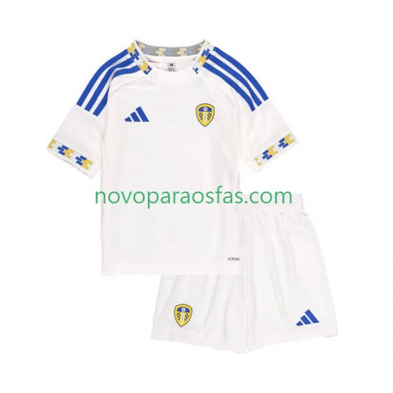 Camisolas Leeds United Criança Casa 2025-2026 Manga Curta