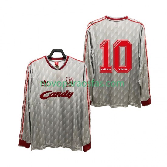 Camisolas Liverpool 10 1989 1991 Retro Homem Visitante Manga Comprida
