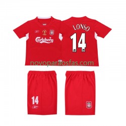 Camisolas Liverpool ALONSO 14 LWP 2005 Retro Homem Casa 2004 Manga Curta