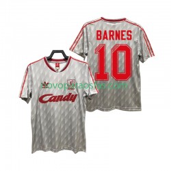 Camisolas Liverpool BARNES 10 1989 1991 Retro Homem Visitante Manga Curta