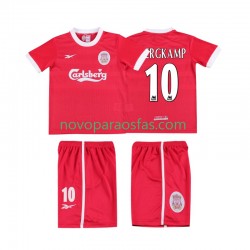 Camisolas Liverpool BERGKAMP 10 LWP 1997 Retro Criança Casa 1998 Manga Curta